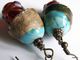 Boucles D'oreilles Champignons Rouge Turquoise Accessoires Bronze  Juste Pour Vous Faire Craquer...  Les Chapeaux Sont E - Orecchini