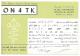 CARTE QSL BELGIQUE ON4TK, RADIO AMATEUR, JODOIGNE, BELGIUM - Radio Amateur