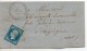 FRANCE - 1859 - Napoléon Iii - N° 14A - 20 C. Bleu Sur Lettre (Timbre Date - Type 22) - 1849-1876: Période Classique