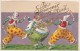 Souvenir Du 1er D'Avril April Fool's Day, Clowns With Fish, C1900s Vintage Postcard - 1° Aprile (pesce Di Aprile)