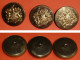 Rare Ancien Lot De 3 Boutons En Laiton Embouti, Militaria, Héraldique écusson Armoiries, Bouton Bras Armé - Boutons