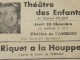 THEATRE Des ENFANTS - RIQUET à La HOUPPE - D'après Le Comte De PERRAULT - Ticket - Spectacle - Le 23 Décembre 19.. (?) - Tickets - Entradas