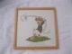 Donald Duck   Disney  Kruissteek Cross Stitch  Golf Golfer  Ingelijst En Cadre Afm. 24x24cm - Point De Croix