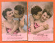 Suite De 5 CPA Glaçées Erotiques Couple " Amoureux Transports " 2 Scans - Coppie