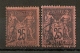 DEUX SAGE 25C NOIR S ROUGE. 2 NUANCES DIFFERENTES Dont Sur Noir Foncé.  Cote:55EUR - 1876-1898 Sage (Type II)