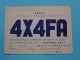 ISRAEL M. Sasson ( 4X4FA ) Ramat-Gan - CB Radio - 1959 ( Zie Foto Voor Details ) - Radio Amateur