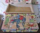 Delcampe - Boite De 15 Cubes Bois   " Le Cirque " 4 Planches + Couvercle Recto & Verso  Éléphants , Clowns Boite Bois - Toy Memorabilia