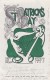 St Patricks Day Erin Go Bragh Harp 1906 Year Date, C1900s Vintage Postcard RFD Cancel Postmark Martinez CA - Saint-Patrick's Day