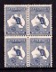 Australia 1913 Kangaroo 21/2d Indigo 1st Watermark Block Of 4 MH - See Notes - Nuevos