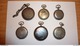 Lot Montres Gousset Pour Pièces : Régulateur, Boitiers Argent, Magnien Militaire, Décor Motocycliste, Ouvrier Besançon - Horloge: Zakhorloge