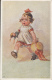 CPA ILLUSTRATION, WALLY FIALKOWSKA- CHILDREN PLAYING WITH DOLL AND HAT - Fialkowska, Wally