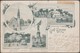 Allemagne 1899. Entier Postal Timbré Sur Commande. Erkner, Gare Et Train, Fleurs, Temple évangélique Genezareth, Musée.. - Eisenbahnen