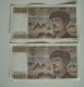 2 BILLET SERIE   CONSECUTIVE BANQUE DE FRANCE 20 FRANCS DEBUSSY ANEE 1986   FRANCS    FRANCAISE - 20 F 1980-1997 ''Debussy''