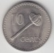 @Y@    Fiji    10 Cents  1969   BU Coin    (3385 ) - Fidschi