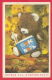 217585 / CHILDREN SCHOOL START -  THE FIRST TIME IN FIRST CLASS - TEDDY BEAR , BOOK , Russia Russie Russland Rusland - Einschulung