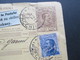 Italien 1911 Paketkarte Klebezettel: Italien über Pontafel Zollgut Zu Stellen In Itzkany. Ufizio Italiano Di Uscita - Paquetes Postales