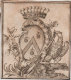 Bel Ex-Libris Armoiries 18° Siècle Surmontées D'une Couronne Noblesse SVP Merci De Donner Nom De Cette Famille 7x8 Cms - Bookplates