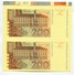 Croatie Croatia 200 Kuna 1993 AUNC / UNC COLOR TRIAL Test Revers UNIFACE - Uncut Sheet Of 2 Notes # 2 - Croatia