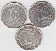 @Y@   Ceylon 10 Cents  1893 + 1894 + 1897     ( 3408 ) - Sri Lanka