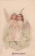 TWO ANGELS_1906 Litho Postcard_Embosed - Anges