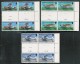 GUERNSEY 1973 AIR SERVICE Gutter Pair Cylinder Blocks Of 4 SET Of 5 (2 Photos) - Guernsey