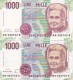 LOTE DE 2 BILLETES DIFERENTES FIRMAS DE ITALIA DE 1000 LIRAS DEL AÑO 1990  MONTESSORI  (BANKNOTE) - 1000 Liras