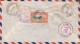 Trinidad & Tobago Air Mail Registered Einschreiben Label RIO CLARO 1956 Cover Brief HOLLYWOOD RADIO Calif. USA - Trinidad & Tobago (...-1961)