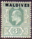 MALDIVES 1906 SG #2 3c MLH CV £38 Ceylon Stamp Overprinted - Maldives (...-1965)