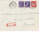 N° 693 Paire +763 / Lettre Recommandé De Tamines Vers BXL - 1934-1935 Leopold III