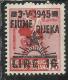 OCCUPAZIONE FIUME 1945 LIRE 16 SU 0.75 SENZA FILIGRANA UNWATERMARK MNH - Jugoslawische Bes.: Fiume