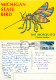 Michigan State Bird, The Mosquito, Michigan, United States US Postcard Posted 1992 Stamp - Altri & Non Classificati