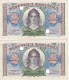 PAREJA CORRELATIVA DE 2 PTAS DEL AÑO 1938 SERIE A SIN CIRCULAR-PLANCHA-UNCIRCULATED INUTILIZADOS-PERFORADOS - 1-2 Pesetas