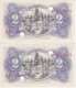 PAREJA CORRELATIVA DE 2 PTAS DEL AÑO 1938 SERIE A SIN CIRCULAR-PLANCHA-UNCIRCULATED INUTILIZADOS-PERFORADOS - 1-2 Pesetas