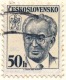 L0565 - Czechoslovakia (1987) 302 00 Plzen 2 (postcard); Tariff: 50 H (stamp: Gustav Husak - Shift Perforation) - Errors, Freaks & Oddities (EFO)