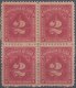 1914-115 CUBA REPUBLICA. 1914. Ed.6. 2c TASA POR COBRAR. POSTAGE DUE. BLOCK 4. ORIGINAL GUM. - Neufs