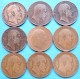 Grande Bretagne - Royaume Uni - 1 Penny Edward VII  1902 - 1906 - 1908 - 1909 Lot 9 Pièces Monnaies - 1 Penny & 1 New Penny