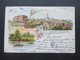 AK / Künstlerkarte 1900 Gruss Aus Mettmann Mehrbildkarte Bahnhof Mit Goldbergerteich / Total Ansicht / Seminar - Gruss Aus.../ Grüsse Aus...