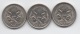 Australie : 5 Cents 1982-1996-2001 : 3 Générations De Portrait De La Reine QEII - 5 Cents