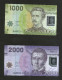 CHILE - BANCO CENTRAL De CHILE - 1000 Pesos (2010) & 2000 Pesos (2013) - POLYMER Lot Of 2 Different Banknotes - Cile