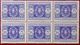 ITALY 1945 5L Due BLOCK Of 6 MNH ScottJ62 CV$78 WATERMARK : WINGED WHEEL - Portomarken