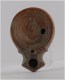Late Roman Volute Nozzle Oil Lamp With Luna - Archéologie