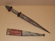 Delcampe - Couteau Africain Poignard Fourreau En Cuir Et Peau De Serpent Ou Lézard - 41 Cm - Armas Blancas
