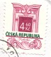 L1206 - Czech Rep. (2000) 389 01 Vodnany (letter) Tariff: 5,40 (stamp 4,60 - Significantly Shifted Text CESKA REPUBLIKA) - Variétés Et Curiosités