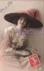 JOLIE JEUNE FEMME - Portrait - Chapeau - Ajoutis  - Fleurs -  -  Attractive Woman  - Hat  - CPA - 2 Scans - Femmes