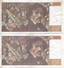 Lot De 2 Billets De 100 Francs Delacroix - 100 F 1978-1995 ''Delacroix''