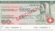 SPECIMEN BILLETE DE SUIZA DE 50 FRANCS SWISS BANKERS TRAVELLERS CHEQUE  SIN CIRCULAR-UNCIRCULATED (BANKNOTE) - Switzerland