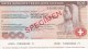 SPECIMEN BILLETE DE SUIZA DE 500 FRANCS SWISS BANKERS TRAVELLERS CHEQUE  SIN CIRCULAR-UNCIRCULATED (BANKNOTE) - Suiza