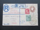 Jamaica GB Kolonie 1929 Ganzsache Mit Zusatzfrankatur Registered Letter Spaldings No 790. Über London Nach Schönwald - Giamaica (...-1961)