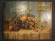 Tableau HST Nature Morte Aux Fruits Pommes Raisins Signée E. Haeffele 1946 - Huiles