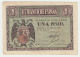 SPAIN 1 PESETA 1938 VF++ Pick 108 - 1-2 Peseten